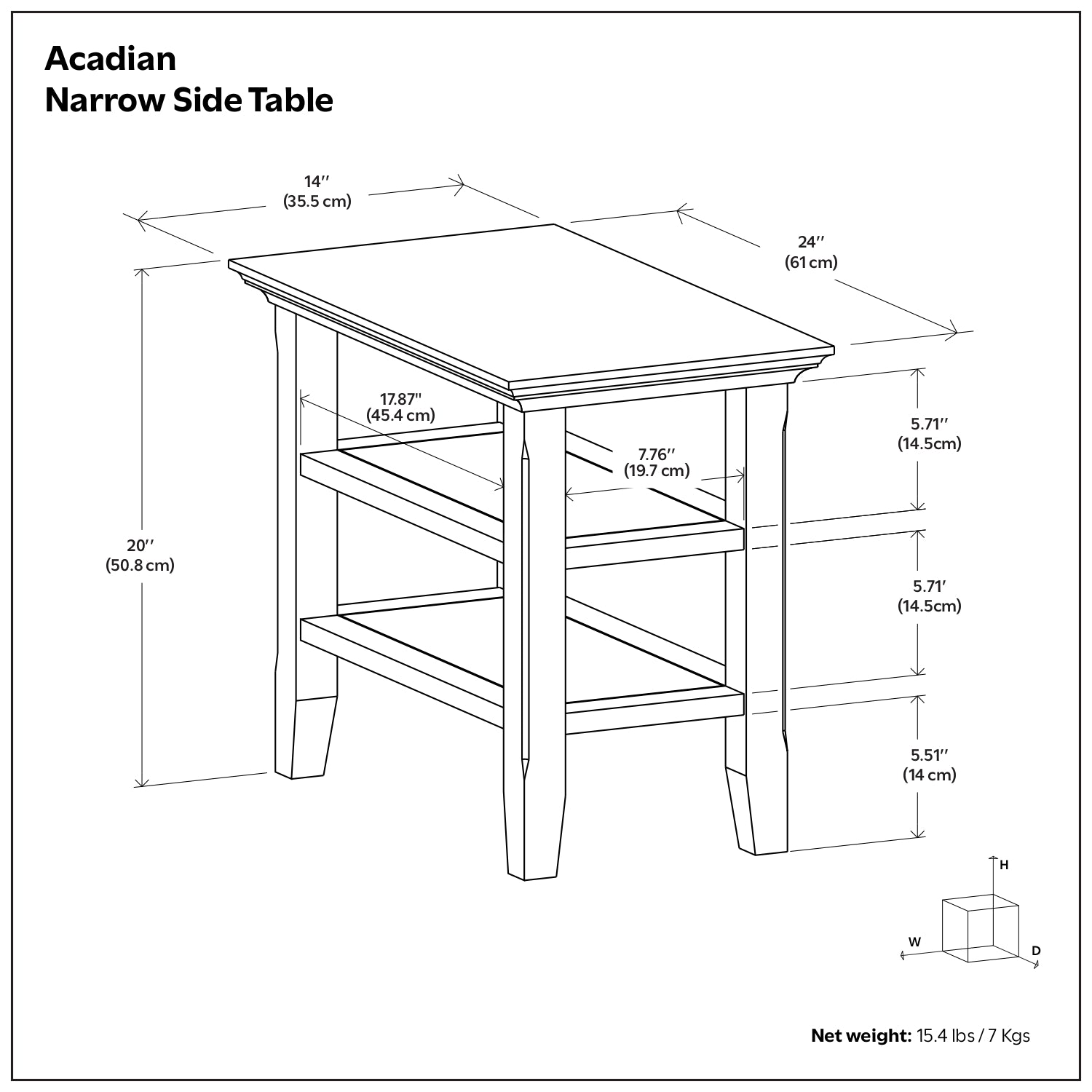 Acadian Narrow Side Table