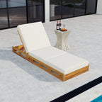 Lounge Chaise Set in Acacia Solid Wood with Lounge Cushion