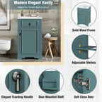 20-Inch Bathroom Vanity with Ceramic Sink, Soft Close Door & Storage Rack