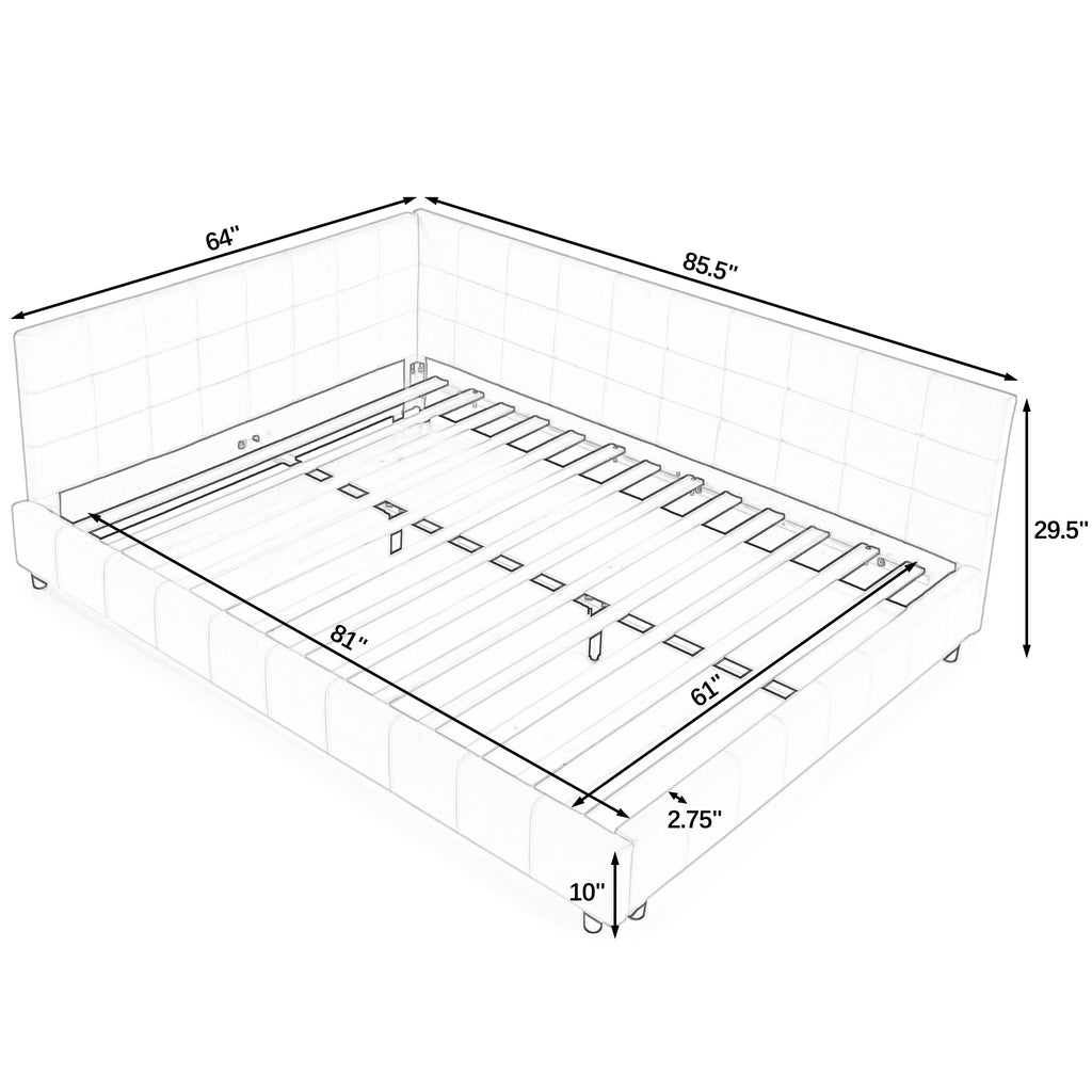 Queen Size Upholstered Tufted Bed Frame