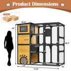GO Large Cat Catio - 4 Tiers Cat Enclosure for Outdoor Spaces