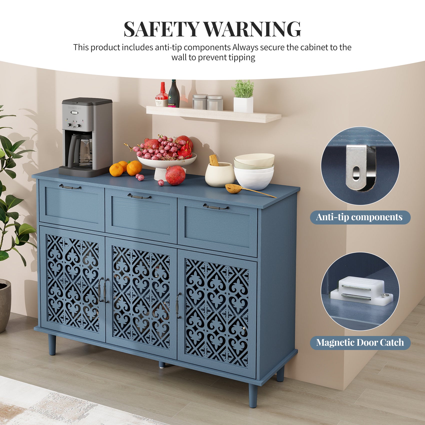 3 Door 3 Drawer Cabinet