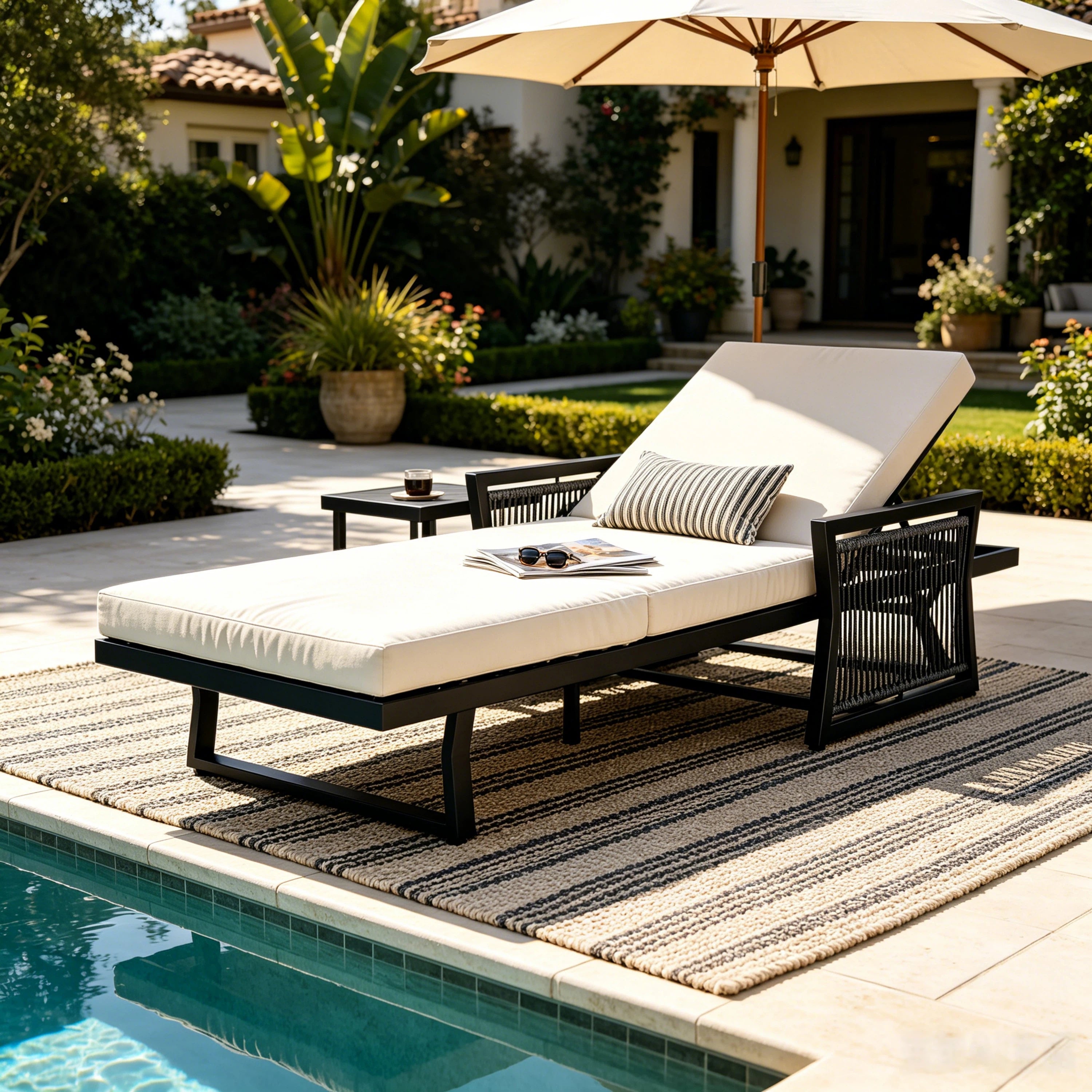 Black Mix Modern Chaise Lounge Set