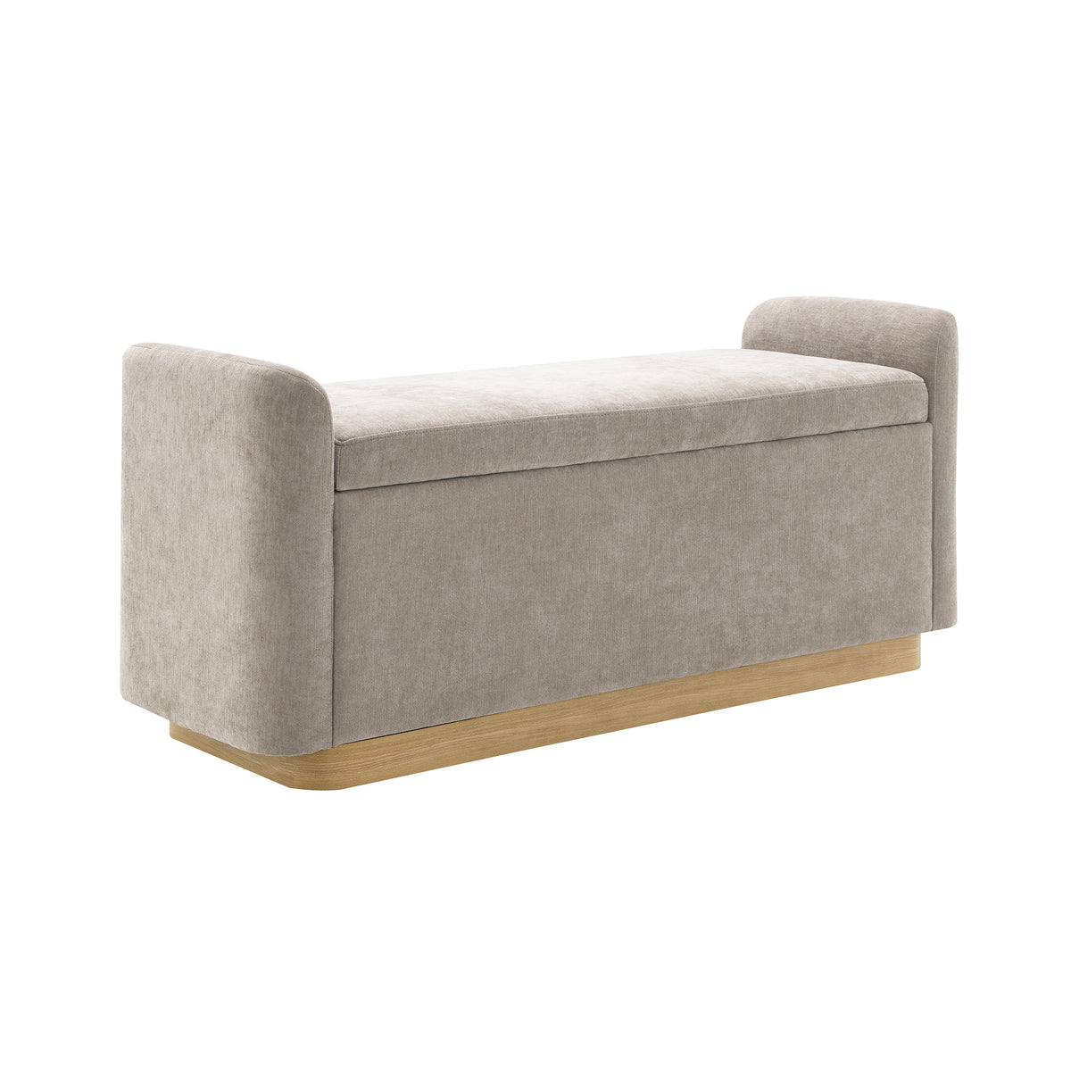 Storage Bench with Safety Hinge, 49-Inch, Brown Chenille