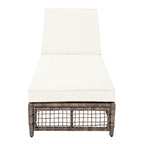 TREXM Outdoor Lounge Chair with Cushion and Wheels