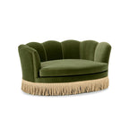 Clara 34.5" Scalloped Pet Sofa Bed, Medium, Olive
