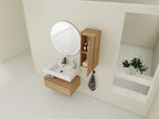 30 Inch Wall-Mounted Bathroom Vanity with Resin Sink and Side Cabinet