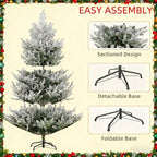 Flocked Hinged Xmas Tree
