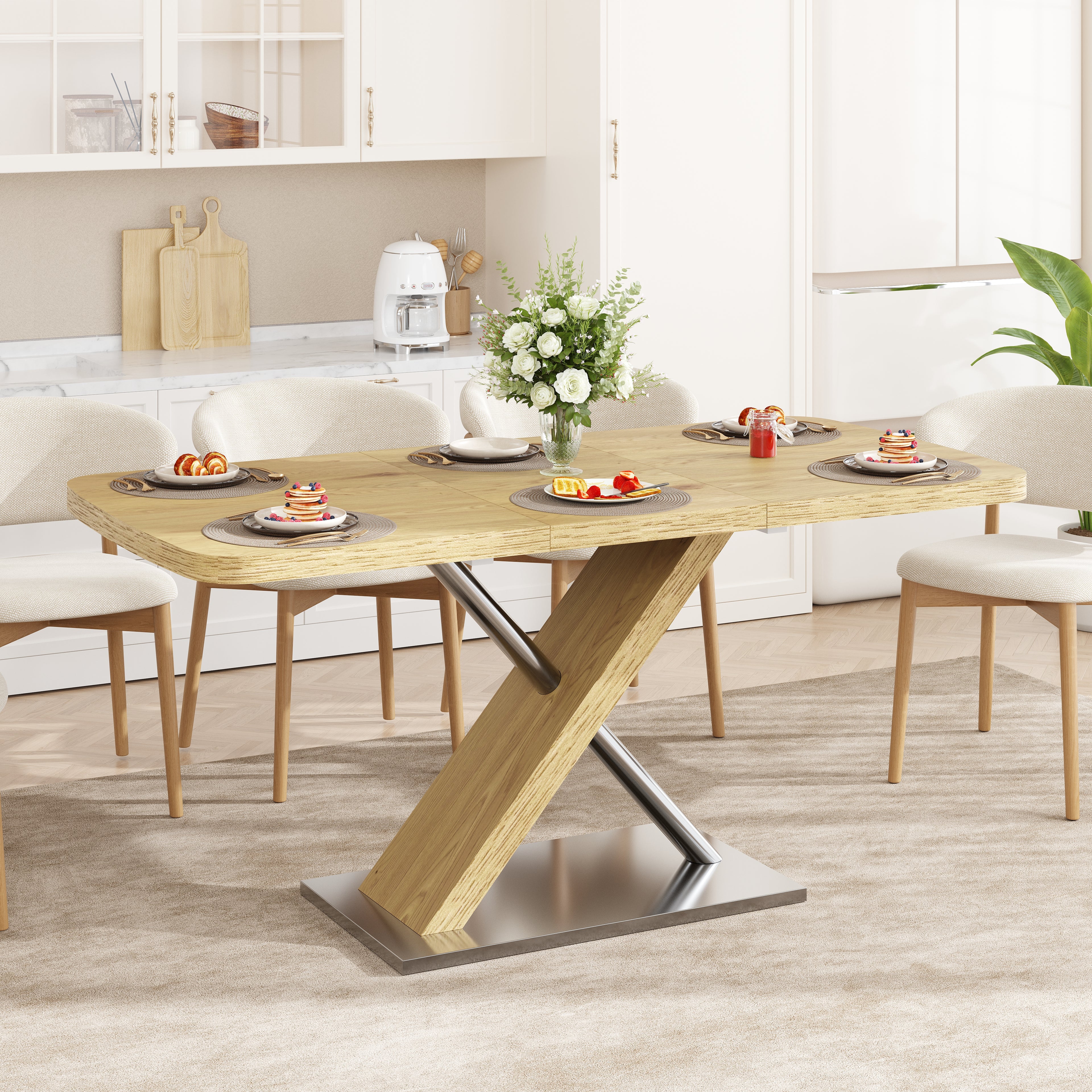 47.25 "-63" Dining Table - Original Wood Color