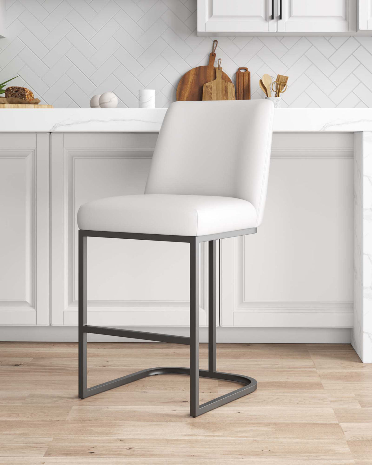 Serena Metal Upholstered Counter Stool