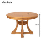 Extendable Round Rubber Wood Dining Table