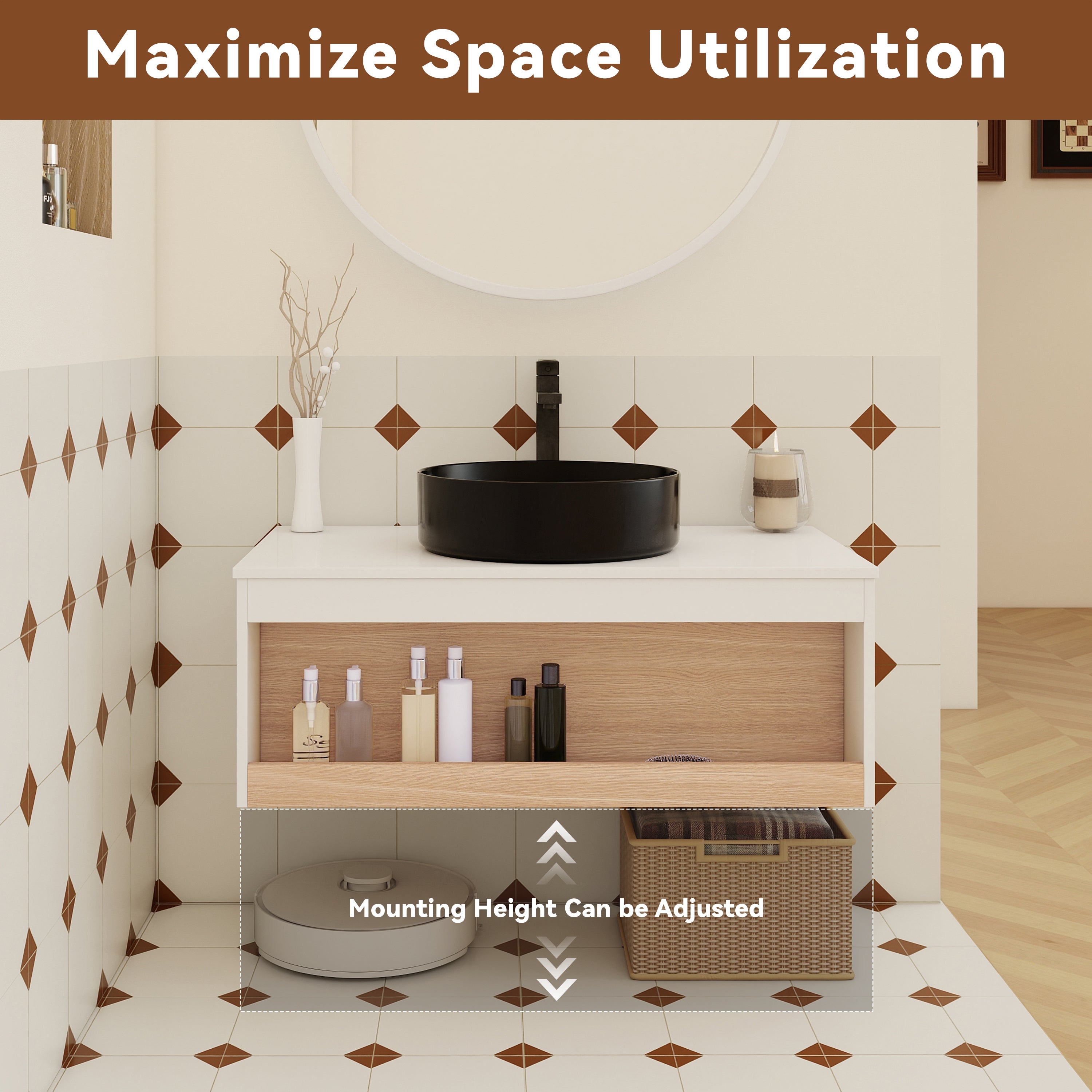 36" Floating Bathroom Vanity with Matte