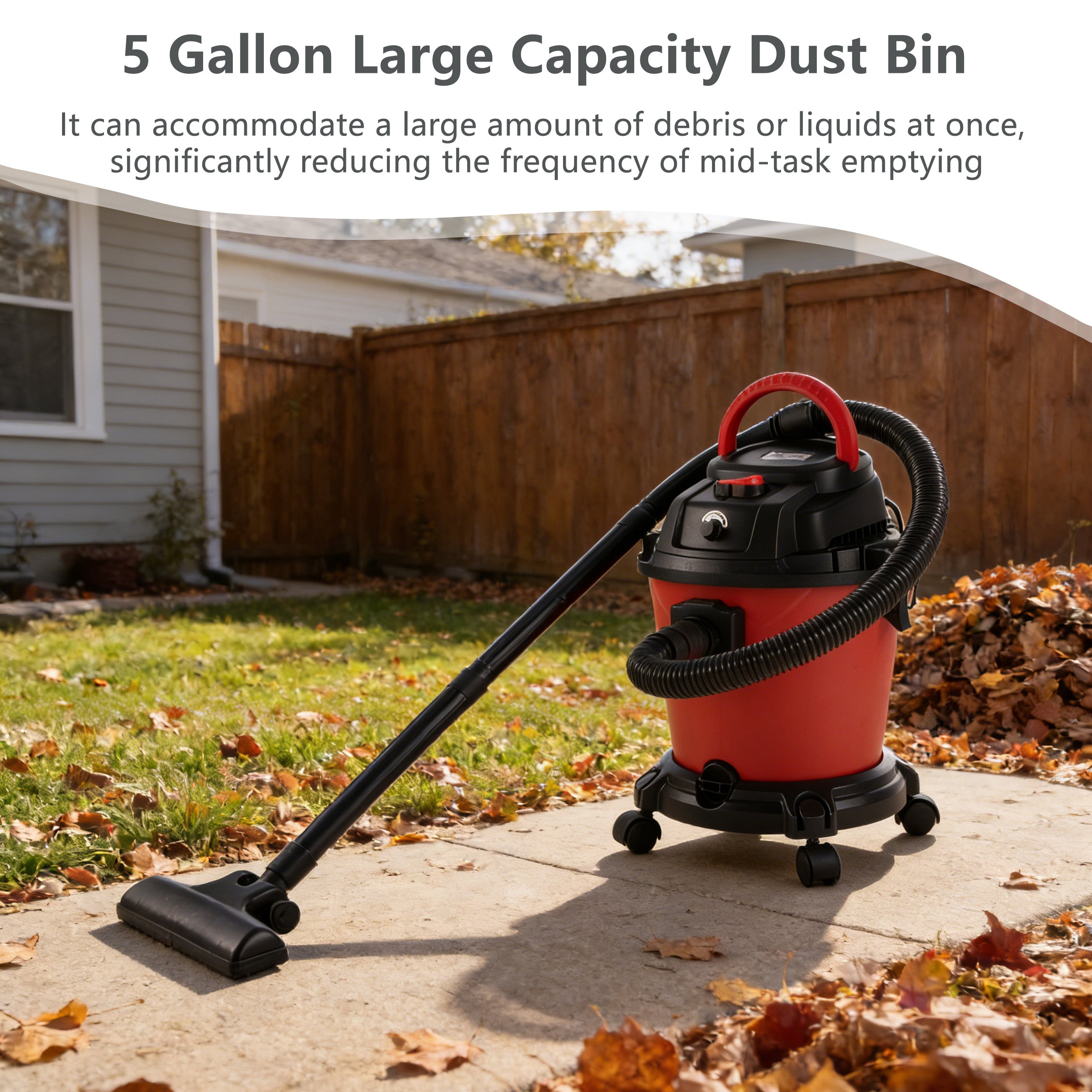 5 Gallon Wet Dry Vacuum Cleaner with Blowing Function