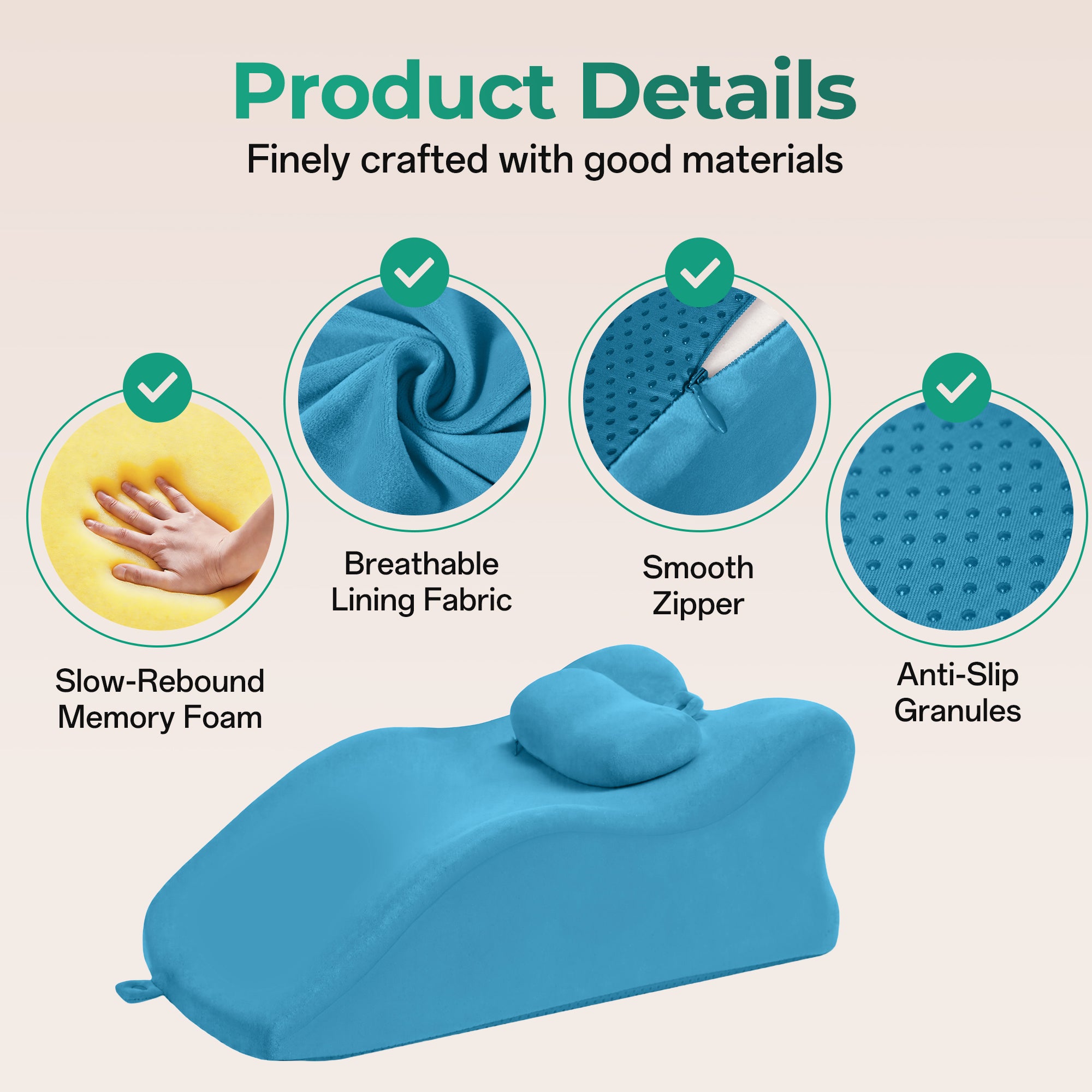 Ergonomic Spinal Posture Support & Multi-Functional Bed Pillow