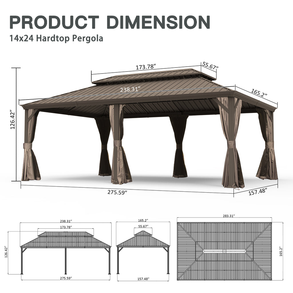 14' x 24' Hardtop Gazebo