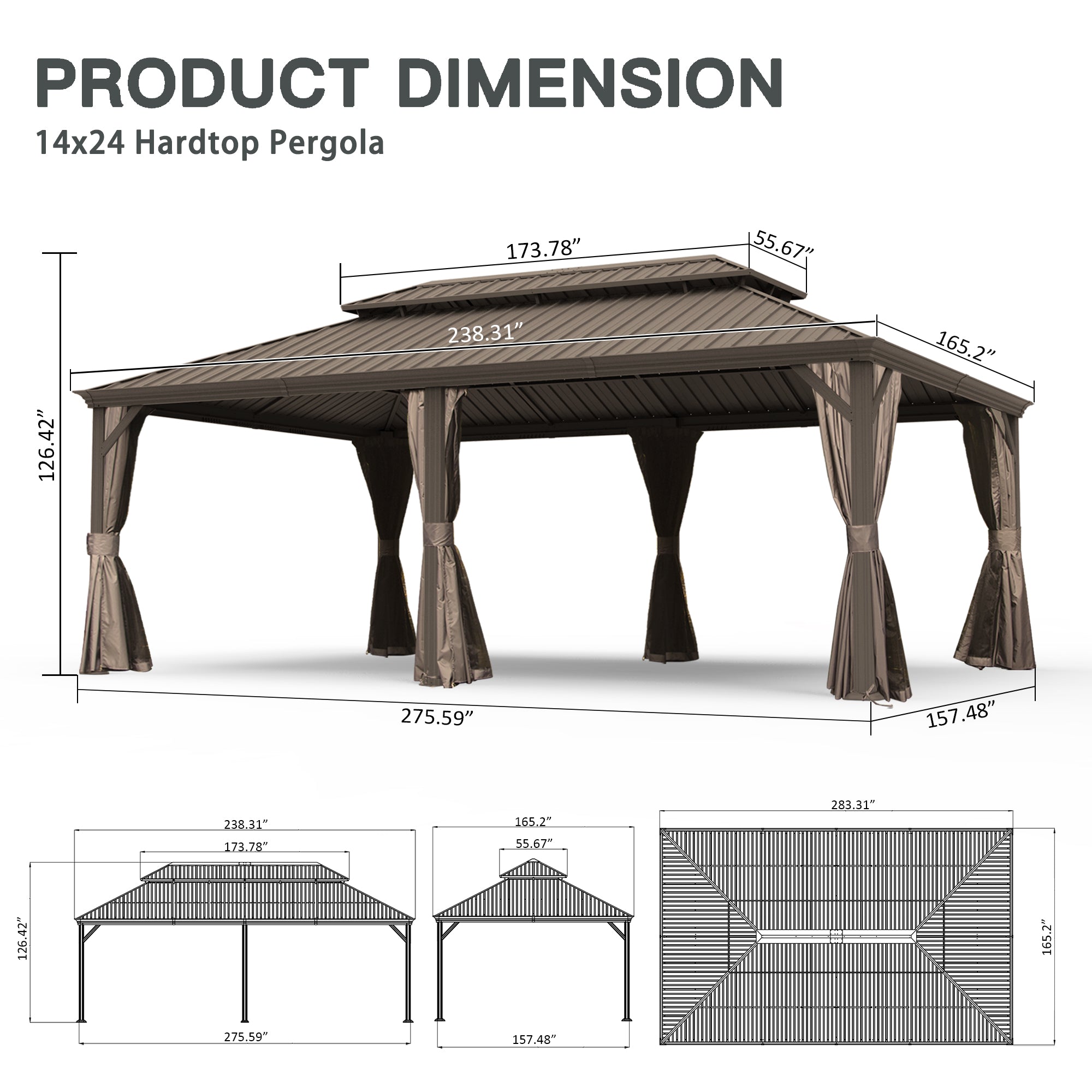 14' x 24' Hardtop Gazebo