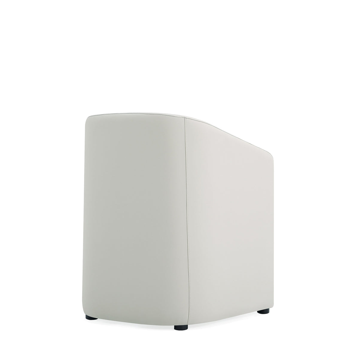 Anna Round Vegan Leather Armchair in Stone