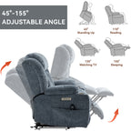 Up To 350 LBS Chenille Power Lift Recliner Chair