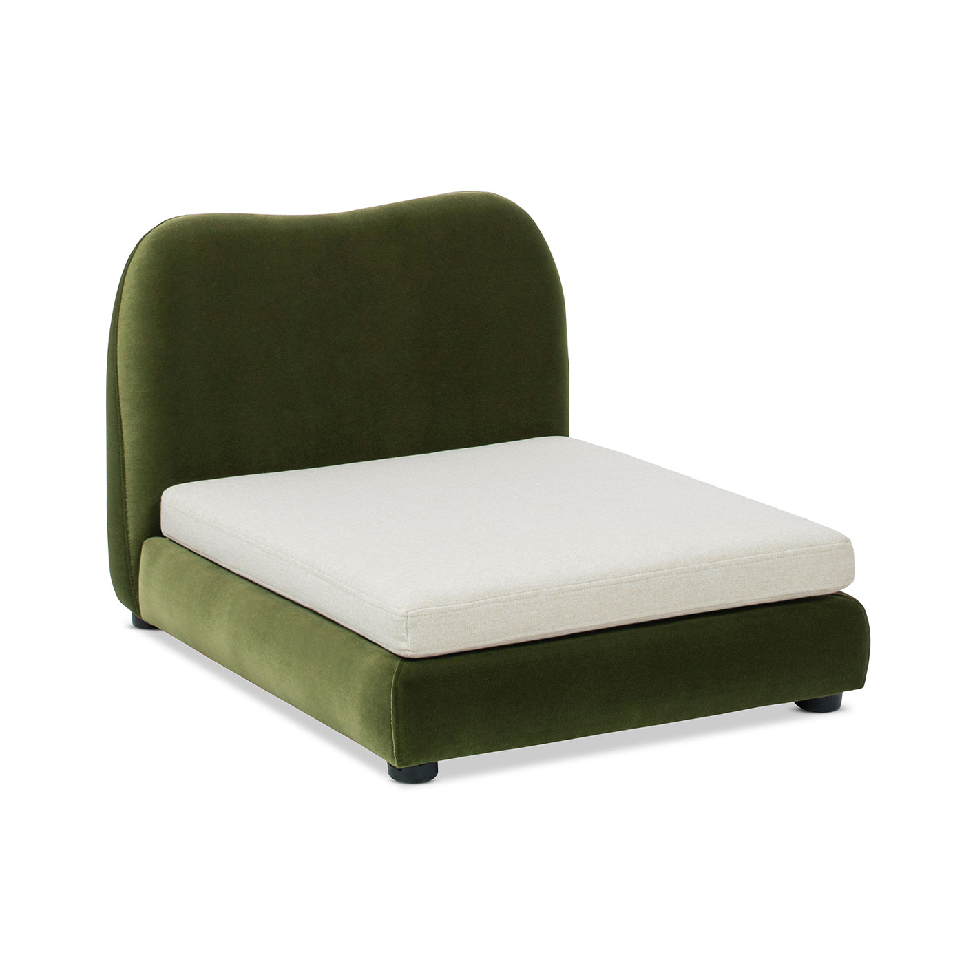 Roman Upholstered Modern Pet Bed - Olive