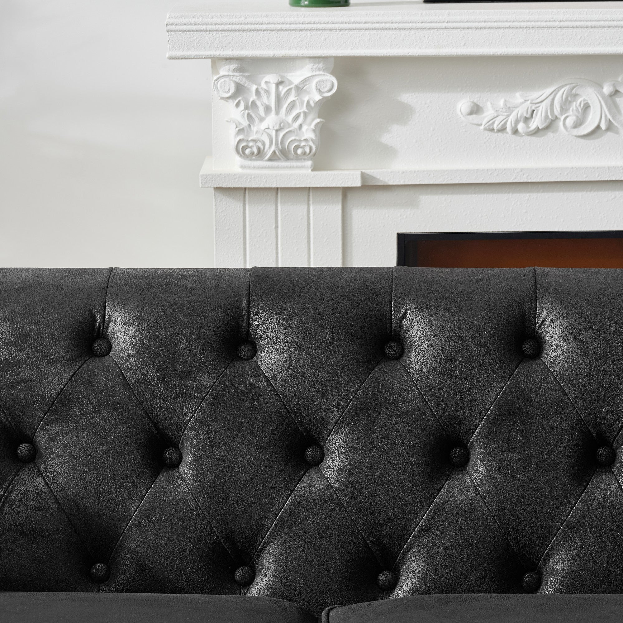 Chesterfield Tech Fabric 3+3 Seater Sofa Set