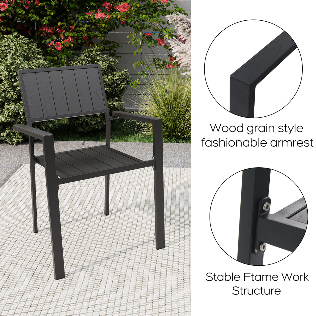 Modern Outdoor Indoor Metal Side Chair Set of 2