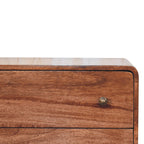 Solid Wood Curved Honey Chest of Drawers