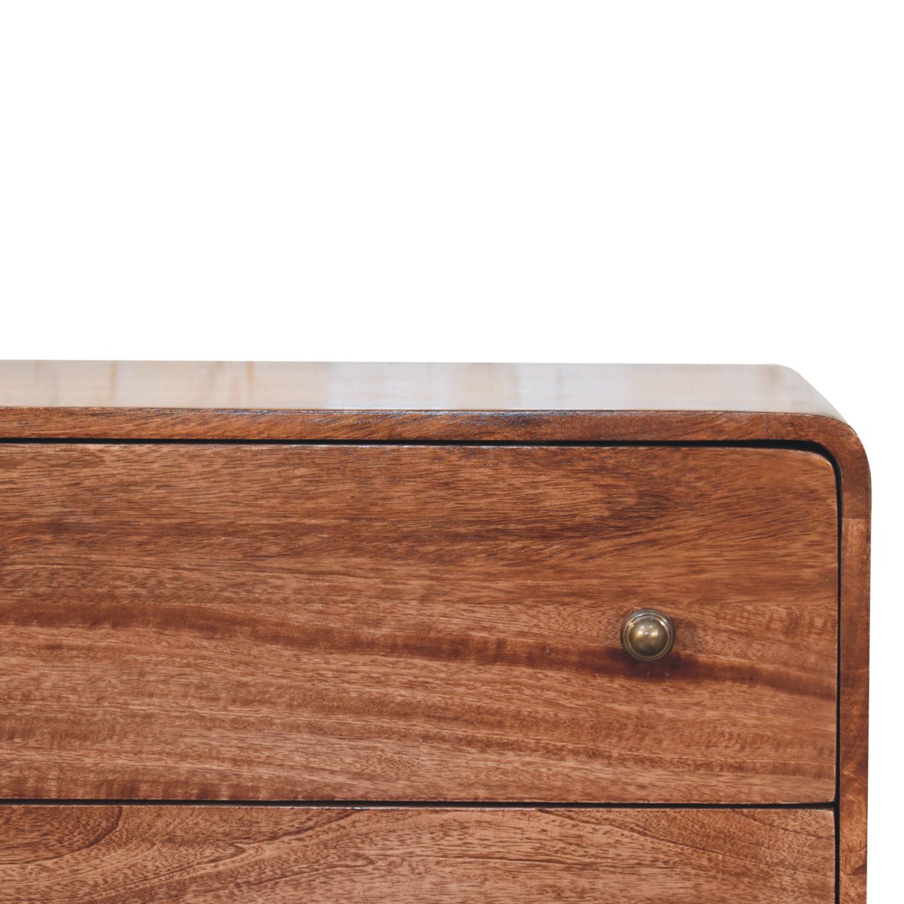 Solid Wood Curved Honey Chest of Drawers