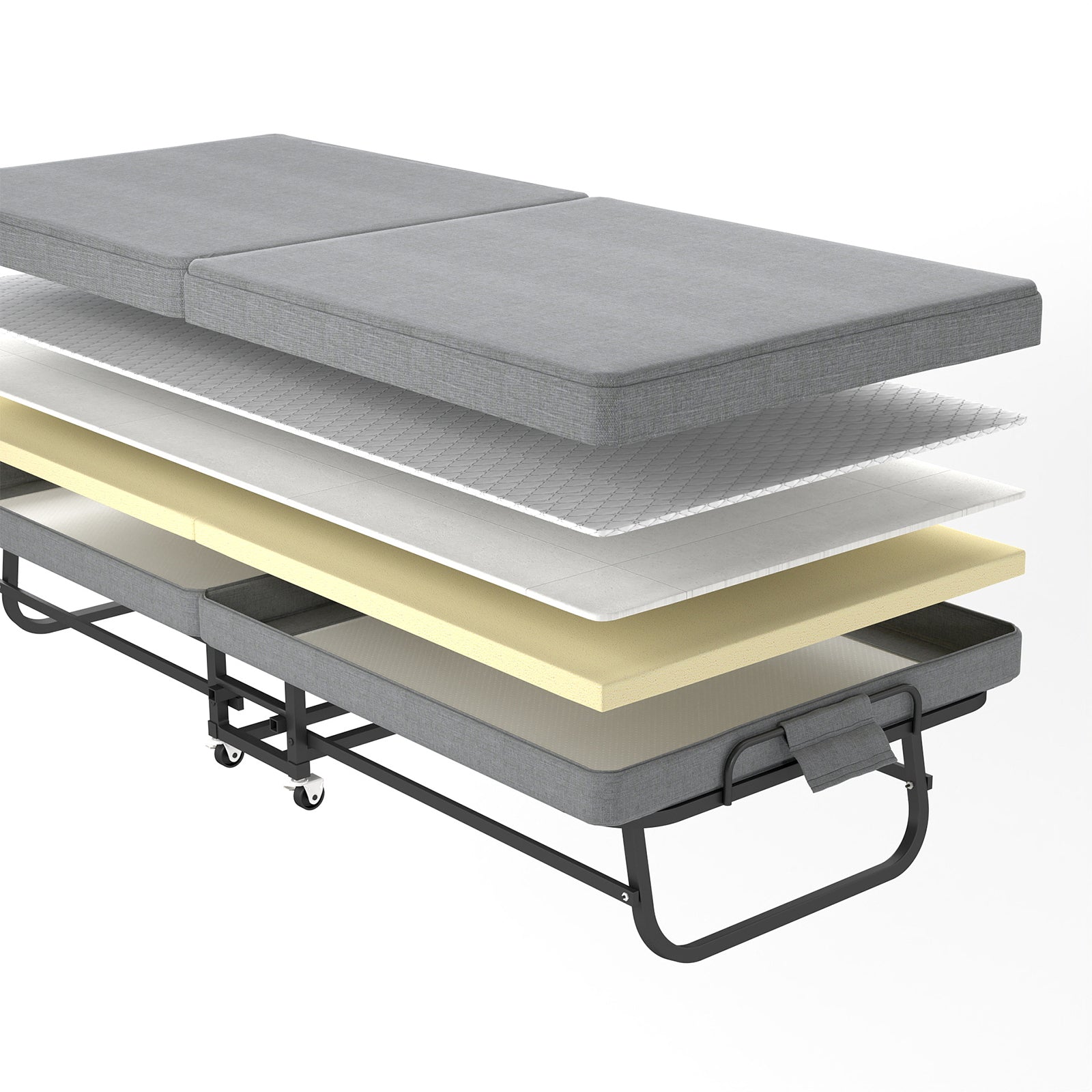 75" Folding Bed with Memory Foam Mattress