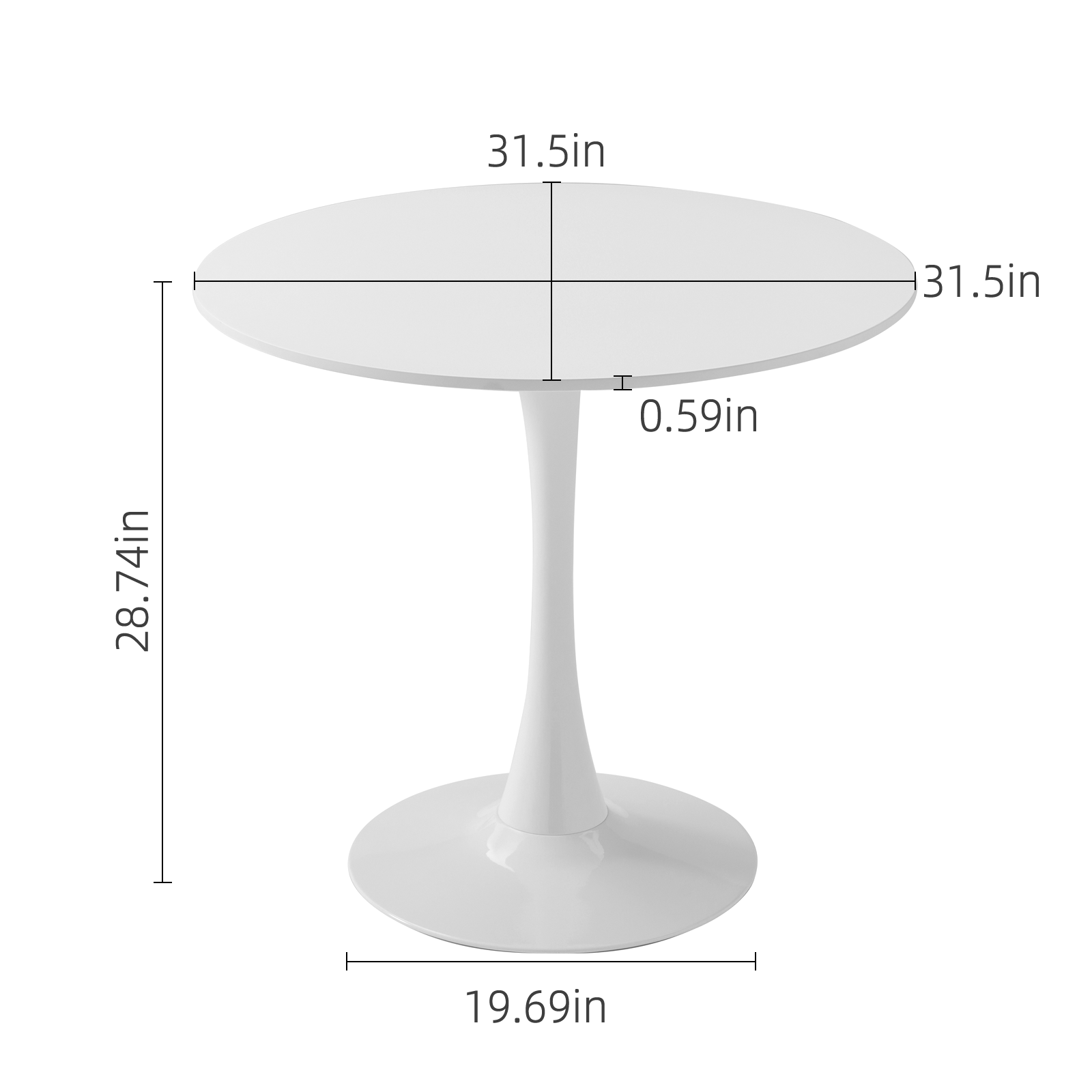 White Round Dining Table
