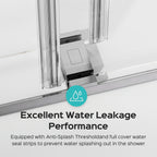Frameless Double Sliding Shower Door in Brushed Nickel