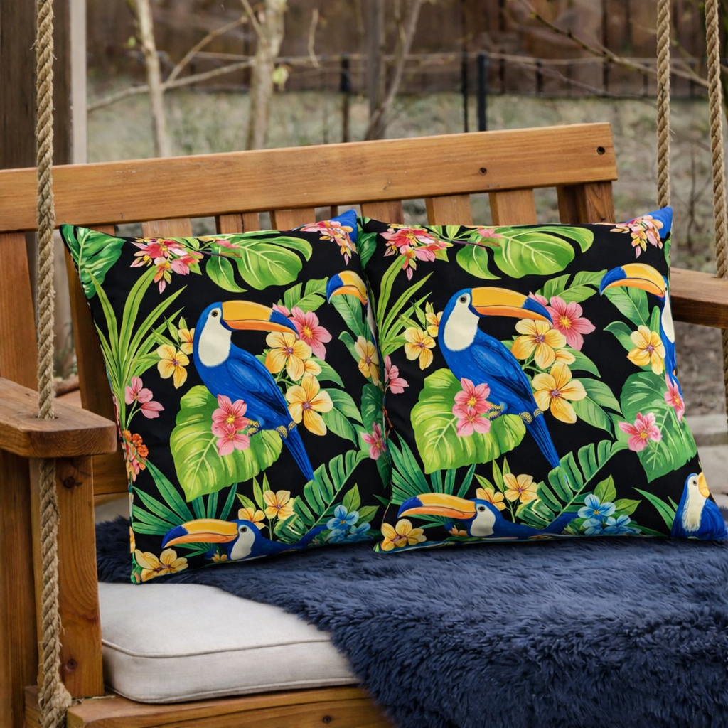 2 Pack Outdoor Pillow Covers, 18x18 Inch, Water-Repellent