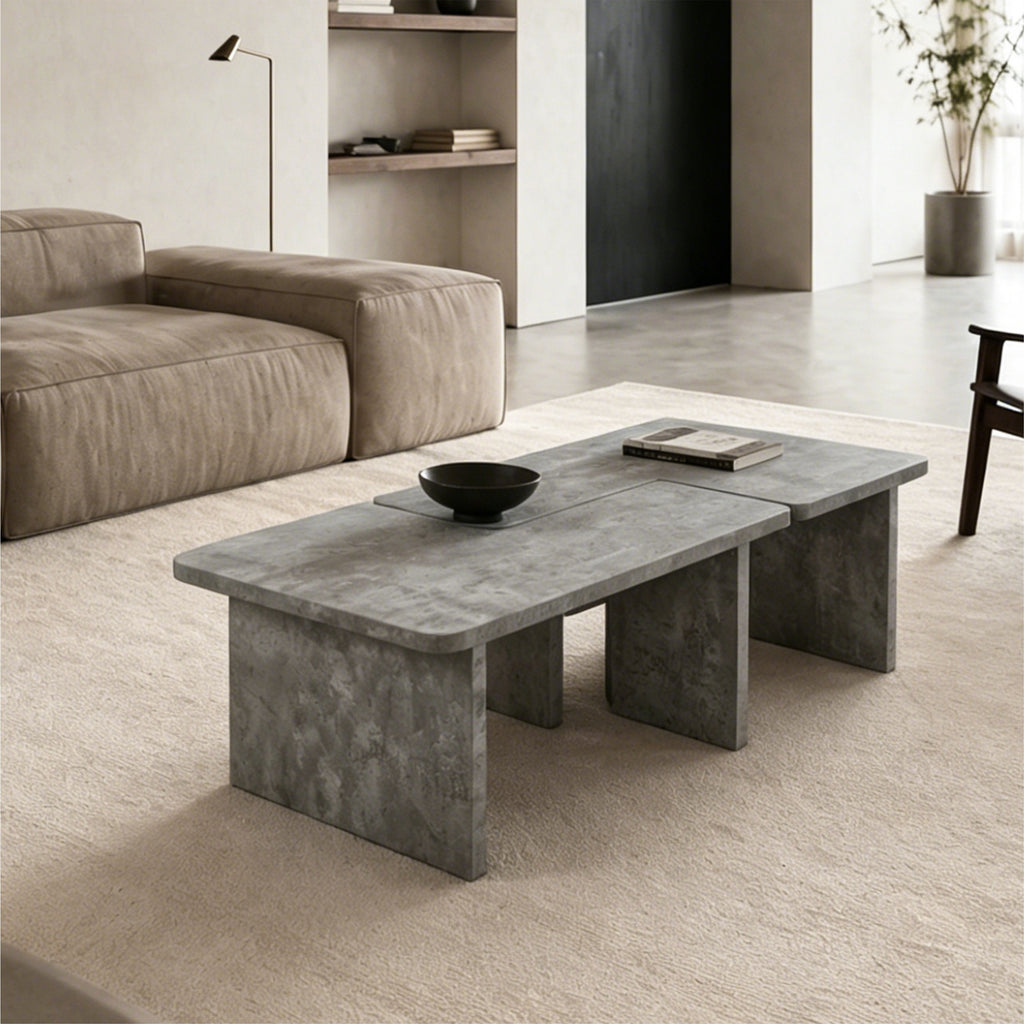 Modular Concrete Coffee Table Set of 2