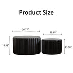 Black Scalloped Round Coffee Table Set