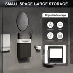 16" Bathroom Vanity Sink Combo for Small Space