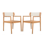Creative Braided Acacia Wood Outdoor Dining Table and Chairs