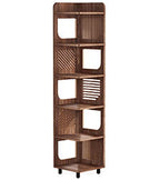 71.65" Tall 6-Tier Rustic Corner Bookshelf