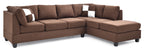 Malone G632B-SC Sectional (Without Ottoman) - Chocolate