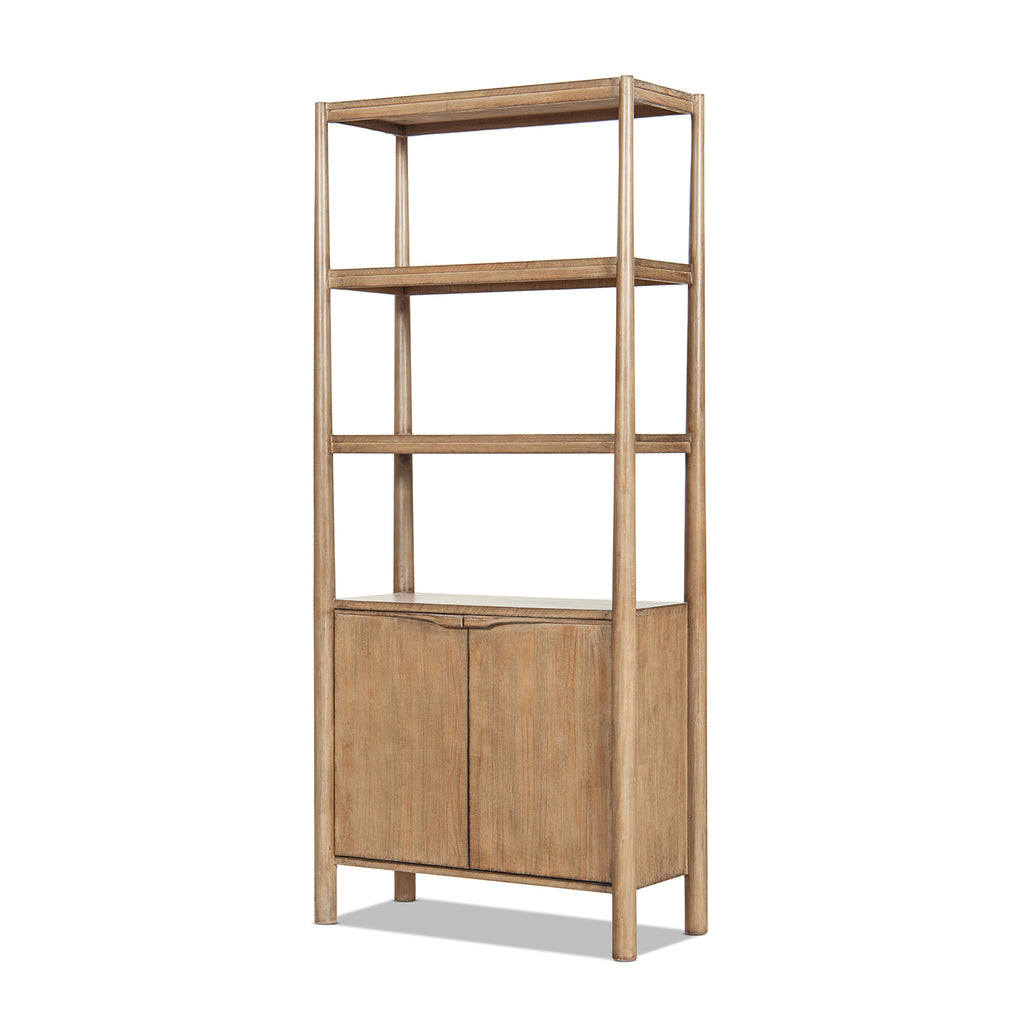 Nolan 86" Reclaimed Wood Bookcase with Lower Cabinet