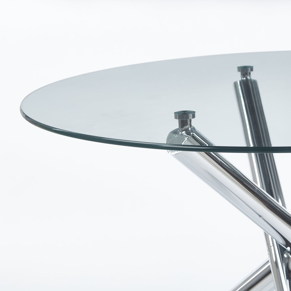 Chrome Dining Table with Metal Legs