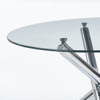Chrome Dining Table with Metal Legs
