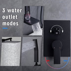 Black Shower System with Tub Spout