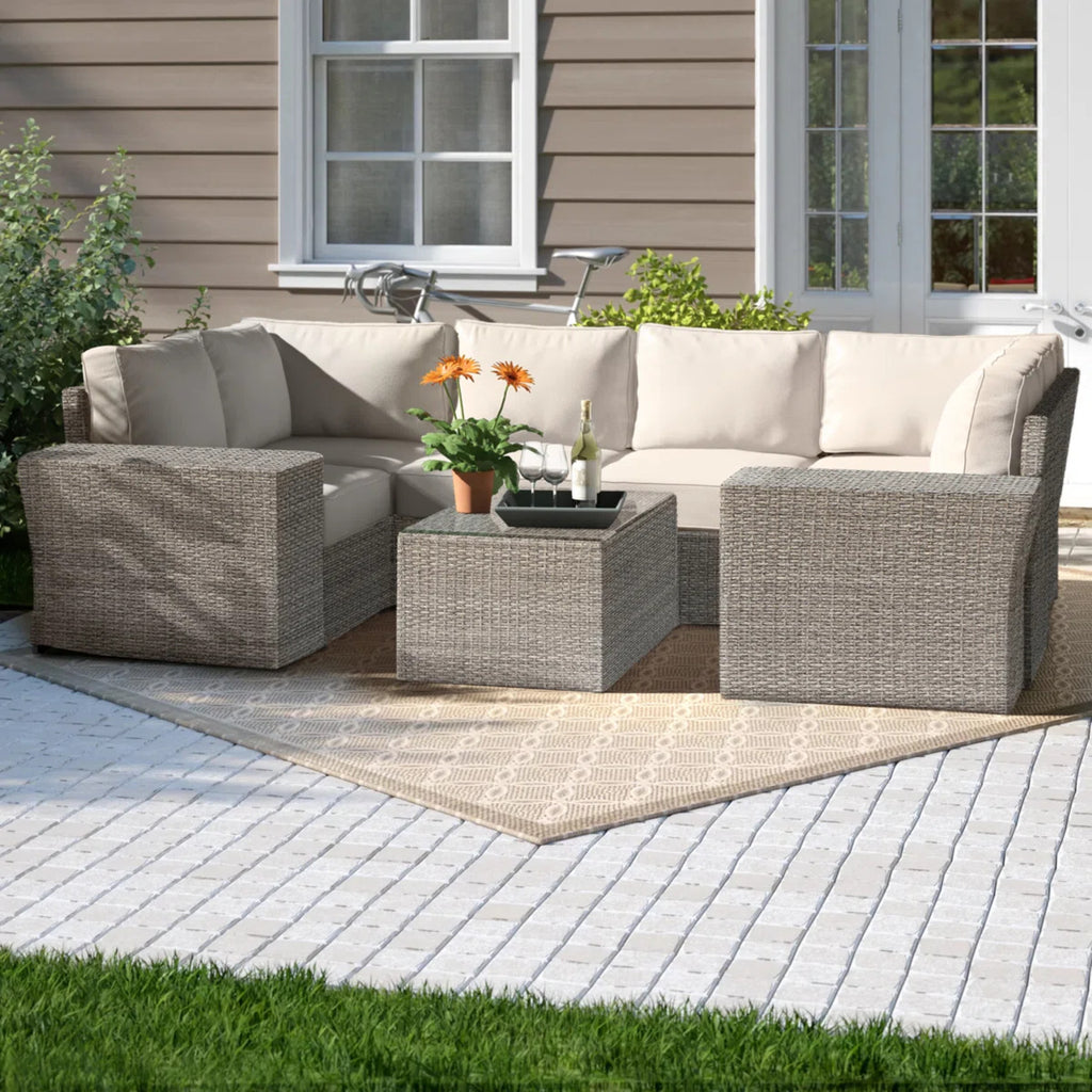 4-Person All-Weather Wicker Seating Set