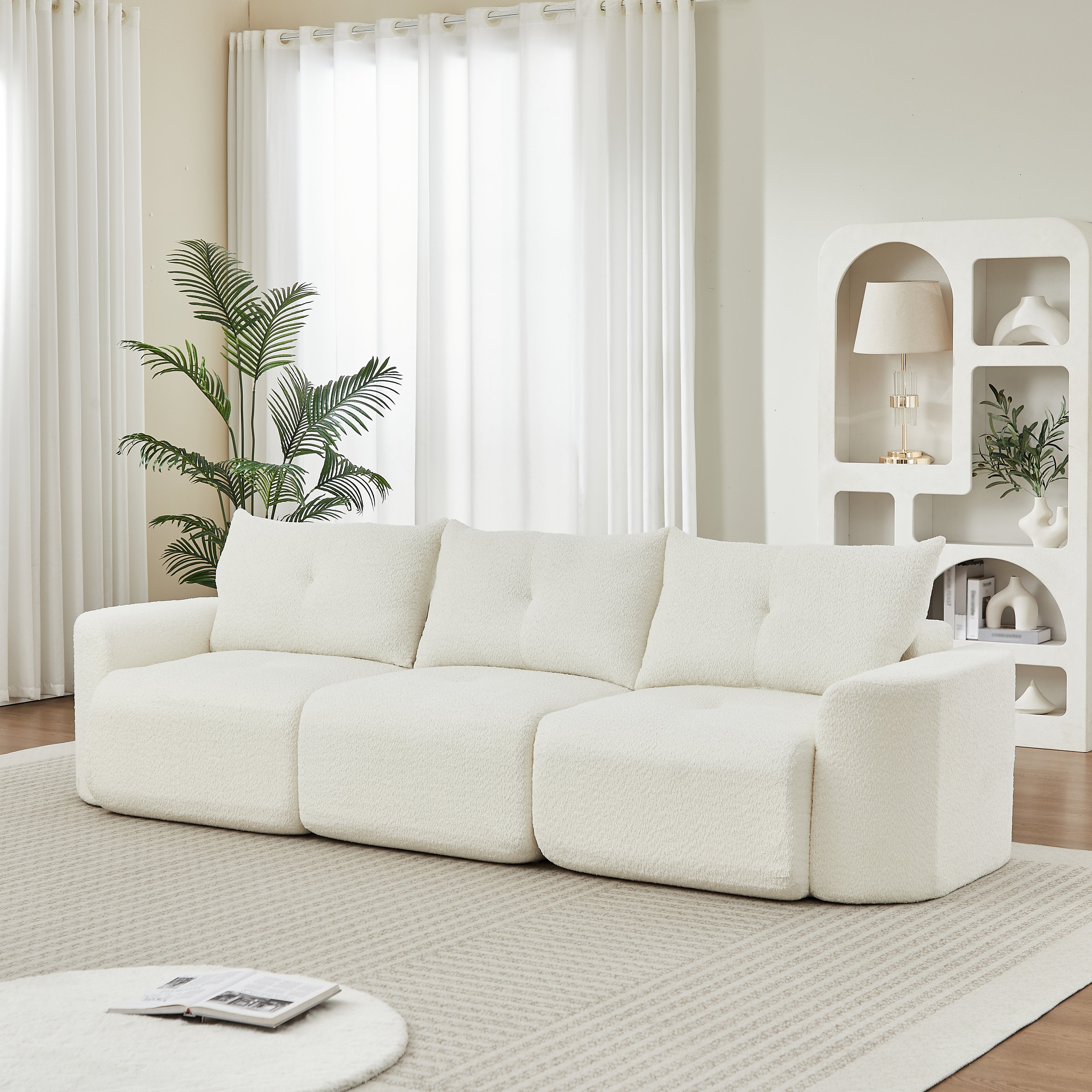 Chenille Sofa for Living Room - 109" Large Modern 3-Seater