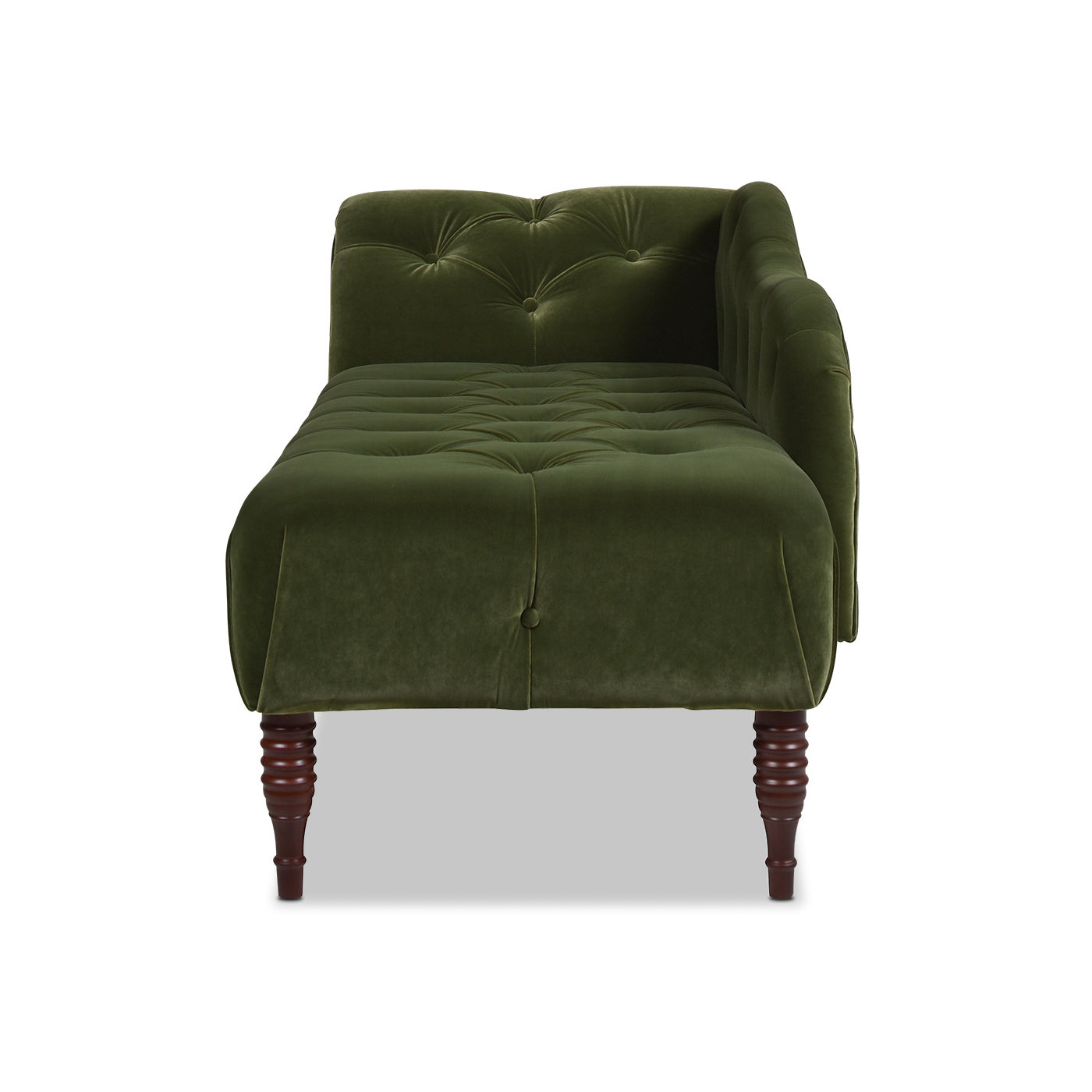 Samuel Tufted Roll Arm Chaise Lounge, Olive