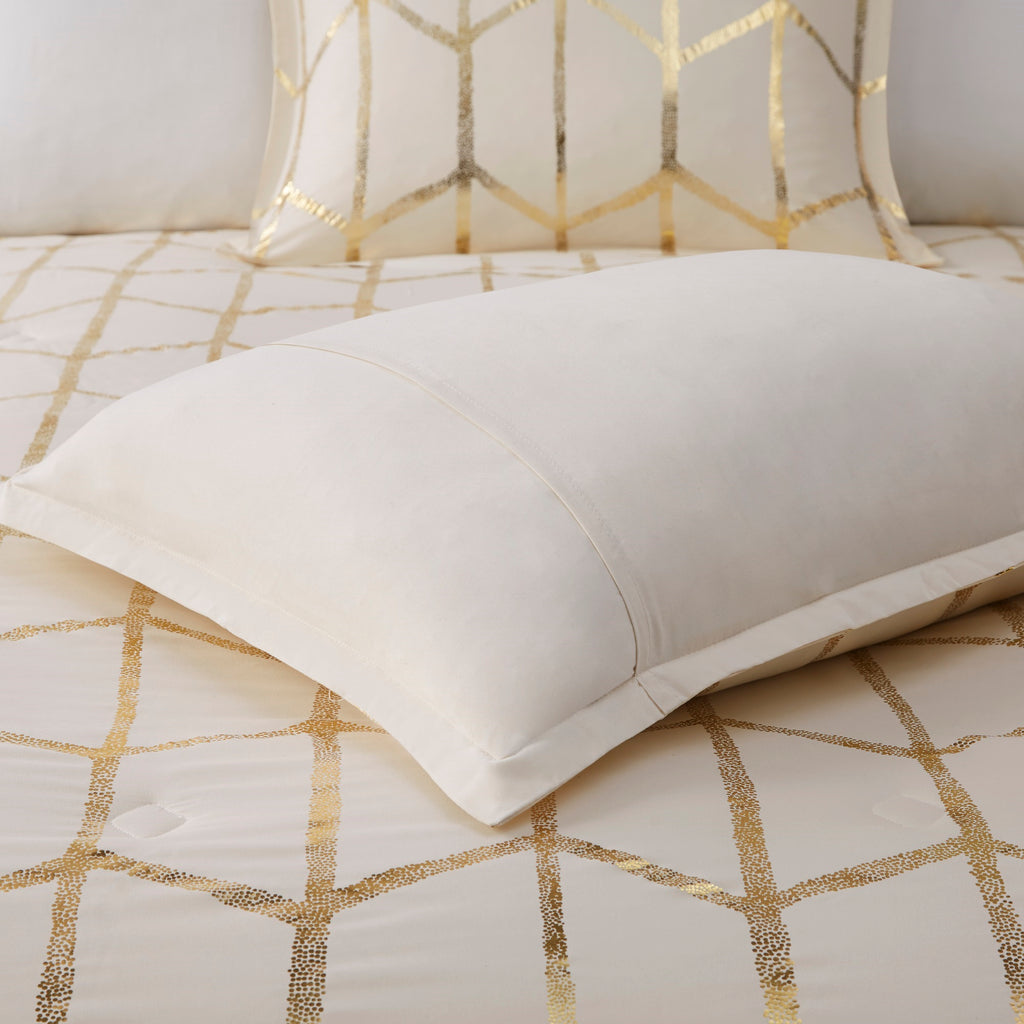 5-Piece Full/Queen 100% Polyester Brushed Printed Comforter Set