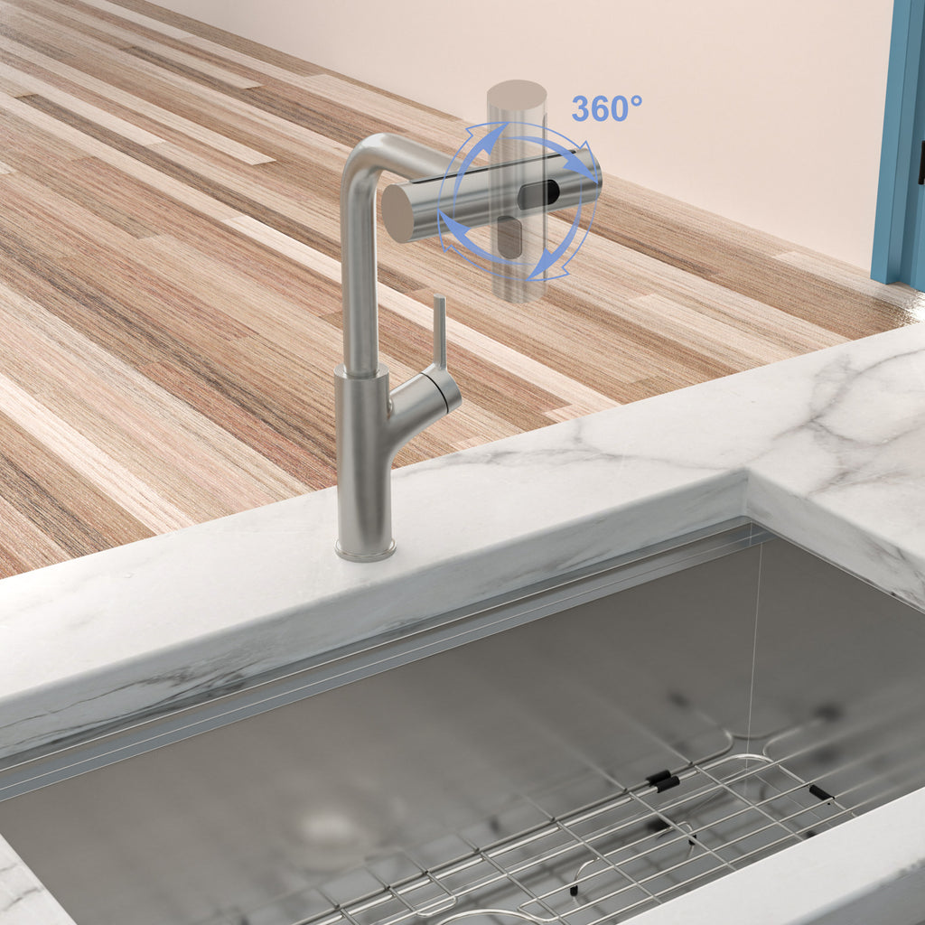 360° Pull-Down Kitchen Faucet with 4 Spray Modes