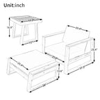 U_STYLE Acacia Wood Outdoor Lounge Set - Chair and Ottoman