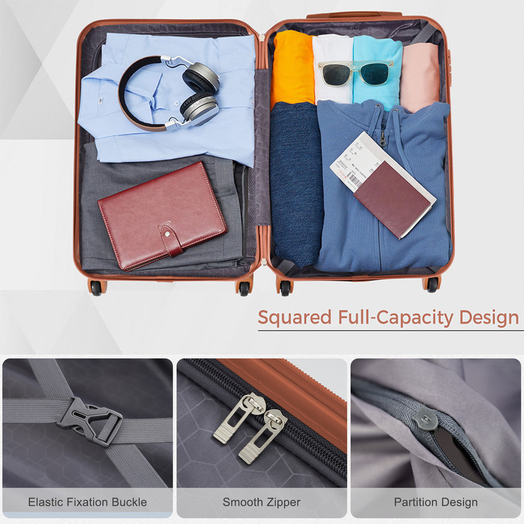 3-Piece Luggage Set - 20in Checked Suitcase with TSA Lock