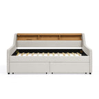 Twin Size Upholstery Sofa Bed with LED Lights