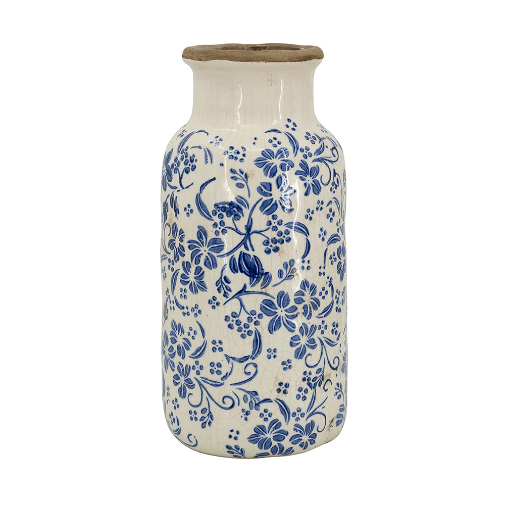 Delftware Inspired Ceramic Vase